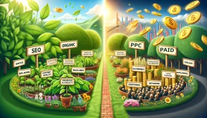 organic vs paid illustration